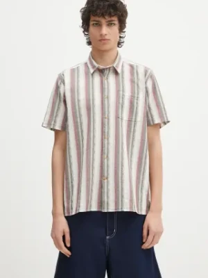Barbour koszula bawełniana Barbour Lipton Striped S/S Relaxed Fit Shirt męska kolor zielony relaxed z kołnierzykiem klasycznym MSH5600