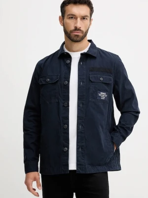 Barbour koszula bawełniana Bidlam Overshirt męska kolor granatowy regular z kołnierzykiem klasycznym MOS0368
