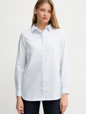 Barbour koszula bawełniana CLAYDON damska kolor niebieski regular z kołnierzykiem klasycznym LSH1695