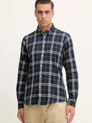 Barbour koszula bawełniana CROSSFELL męska kolor niebieski regular z kołnierzykiem button-down MSH4995