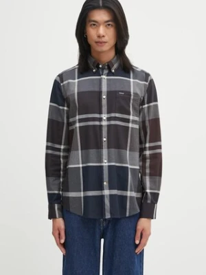 Barbour koszula bawełniana Dunoon Tailored Tartan Shirt męska kolor granatowy regular z kołnierzykiem button-down MSH4980TN38