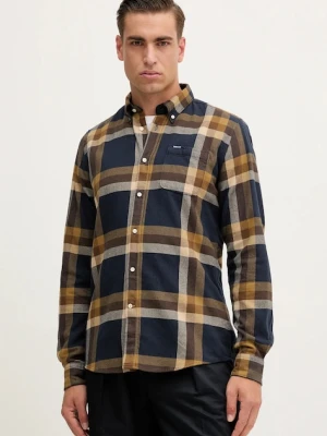 Barbour koszula bawełniana FOLLEY męska kolor granatowy regular z kołnierzykiem button-down MSH5364