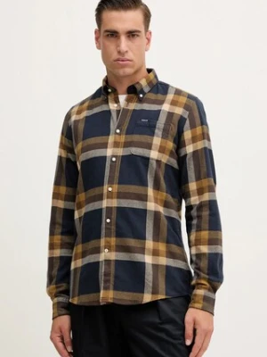 Barbour koszula bawełniana FOLLEY męska kolor granatowy regular z kołnierzykiem button-down MSH5364