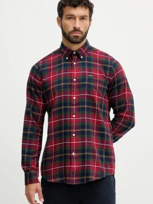 Barbour koszula bawełniana FORTROSE męska kolor bordowy regular z kołnierzykiem button-down MSH4991