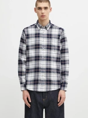Barbour koszula bawełniana Fortrose Tailored Tartan Shirt męska kolor granatowy regular z kołnierzykiem klasycznym MSH4991TN42