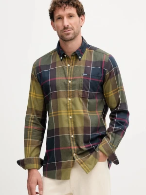 Barbour koszula bawełniana GLENDALE męska kolor zielony regular z kołnierzykiem klasycznym MSH4992