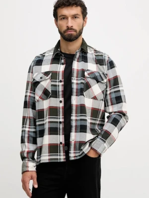 Barbour koszula bawełniana GRASMOOR męska kolor zielony relaxed z kołnierzykiem klasycznym MSH5646