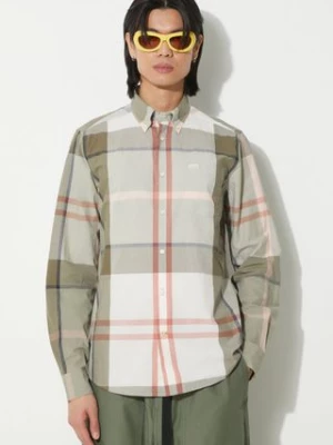 Barbour koszula bawełniana Harris męska kolor zielony regular z kołnierzykiem button-down MSH5071