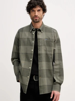 Barbour koszula bawełniana Heaney męska kolor zielony slim z kołnierzykiem button-down MSH5709