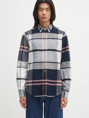 Barbour koszula bawełniana Iceloch Tailored Tartan Shirt męska kolor granatowy regular z kołnierzykiem button-down MSH4994TN42
