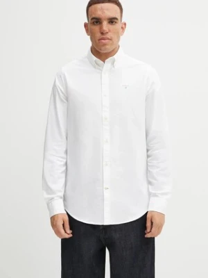 Barbour koszula bawełniana Oxtown męska kolor biały slim z kołnierzykiem button-down