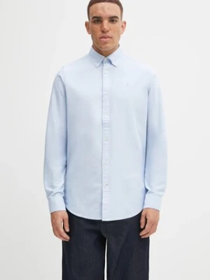Barbour koszula bawełniana Oxtown męska kolor niebieski slim z kołnierzykiem button-down