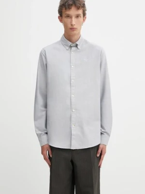 Barbour koszula bawełniana Oxtown Tailored Shirt męska kolor szary slim z kołnierzykiem button-down MSH5301BU43