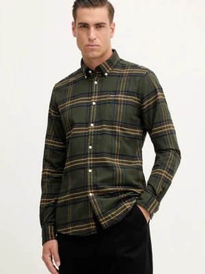 Barbour koszula bawełniana PORTDOWN męska kolor zielony regular z kołnierzykiem button-down MSH5035