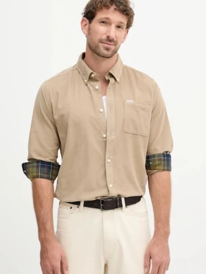 Barbour koszula bawełniana RAMSEY męska kolor beżowy regular z kołnierzykiem button-down MSH5001