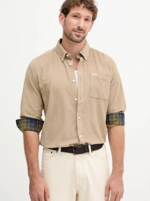 Barbour koszula bawełniana RAMSEY męska kolor beżowy regular z kołnierzykiem button-down MSH5001