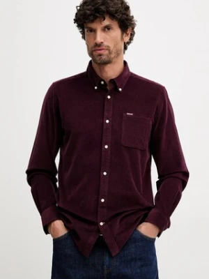 Barbour koszula bawełniana RAMSEY męska kolor bordowy regular z kołnierzykiem button-down MSH5001