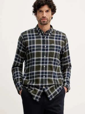 Barbour koszula bawełniana Rasay męska kolor granatowy slim z kołnierzykiem button-down MSH5065