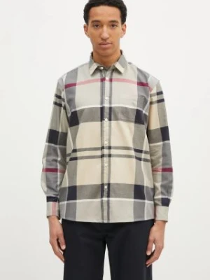 Barbour koszula bawełniana Renford OS Tartan Shirt męska kolor beżowy regular z kołnierzykiem klasycznym MSH5514