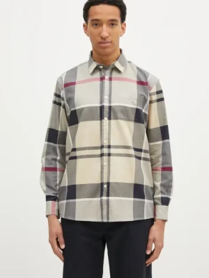 Barbour koszula bawełniana Renford OS Tartan Shirt męska kolor beżowy regular z kołnierzykiem klasycznym MSH5514