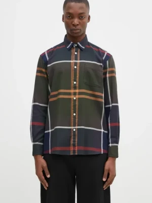 Zdjęcie produktu Barbour koszula bawełniana Renford OS Tartan Shirt męska kolor zielony regular z kołnierzykiem klasycznym MSH5514