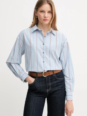 Barbour koszula bawełniana SAFFRON damska kolor niebieski relaxed z kołnierzykiem klasycznym LSH1698