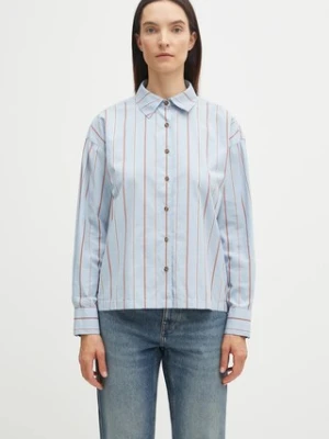 Barbour koszula bawełniana SAFFRON damska kolor niebieski relaxed z kołnierzykiem klasycznym LSH1698