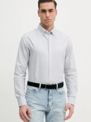 Barbour koszula bawełniana Striped Oxtown Tailored Shirt męska kolor szary slim z kołnierzykiem button-down MSH5303