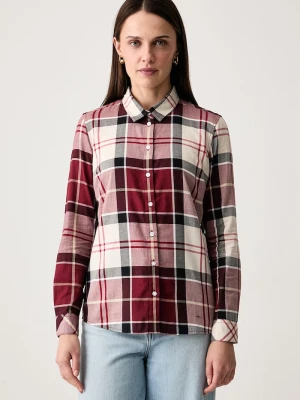 Barbour koszula damska bawełniana BRENDON bordowy