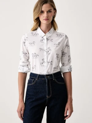Barbour koszula damska z bawełną Safari biały