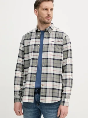 Barbour koszula Lewis Tailored Shirt męska kolor szary regular z kołnierzykiem klasycznym MSH5070