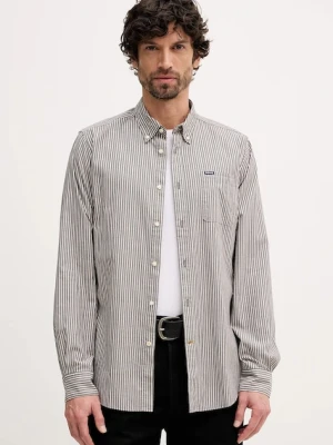 Barbour koszula Longfield męska kolor szary regular z kołnierzykiem button-down MSH5707