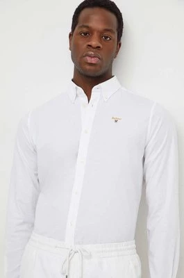 Barbour koszula męska kolor biały regular z kołnierzykiem button-down