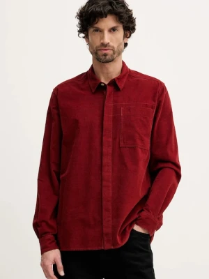 Barbour koszula sztruksowa Haltcliff męska kolor czerwony relaxed z kołnierzykiem klasycznym MSH5706