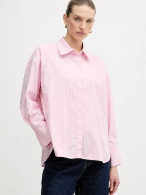 Barbour koszula z dodatkiem bawełny Rosie damska kolor różowy relaxed z kołnierzykiem klasycznym LSH1721