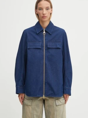 Barbour koszula z jedwabiem Arla Denim Overshirt damska kolor granatowy relaxed z kołnierzykiem klasycznym LOS0078IN12
