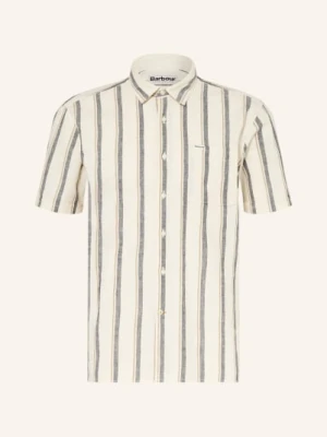 Barbour Koszula Z Krótkim Rękawem Barkend Relaxed Fit Z Lnem weiss biały