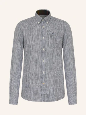 Barbour Koszula Z Lnu Linton Tailored Fit blau