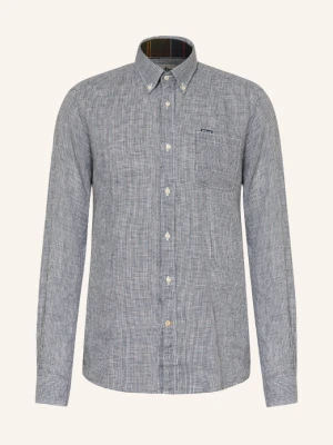 Barbour Koszula Z Lnu Linton Tailored Fit blau