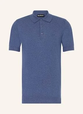 Barbour Koszulka Polo Z Dzianiny Boston Z Lnem blau