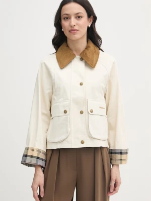 Barbour krótka kurtka damska bawełniana beżowy