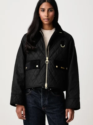 Barbour krótka kurtka damska bawełniana czarny