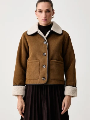 Barbour krótka kurtka damska sztruksowa Penny beżowy