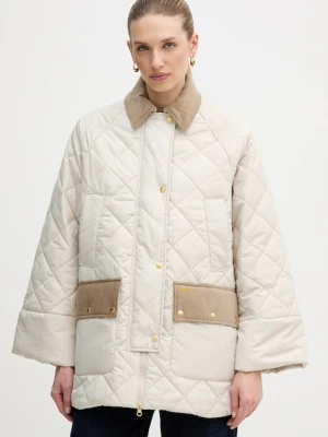 Barbour kurtka Aldburgh kolor beżowy przejściowa oversize LQU1885