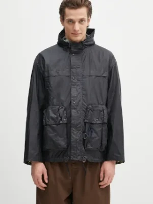 Barbour kurtka Barbour Modified Durham Wax Jacket kolor granatowy przejściowa oversize MWX2448