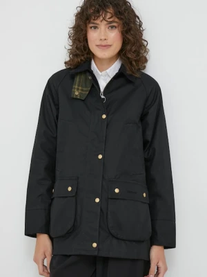 Barbour kurtka bawełniana Acorn Wax Jacket kolor czarny przejściowa LWX0752