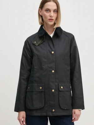 Barbour kurtka bawełniana Acorn Wax Jacket kolor granatowy przejściowa LWX0752