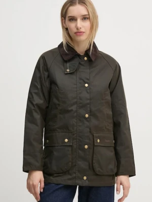 Barbour kurtka bawełniana Acorn Wax Jacket kolor zielony przejściowa LWX0752