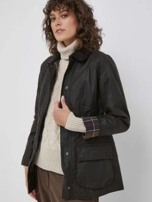 Barbour kurtka bawełniana Classic Beadnell Wax Jacket kolor brązowy przejściowa LWX0668