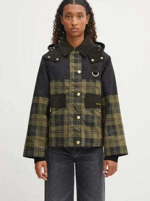 Barbour kurtka bawełniana Elaine Showerproof Jacket kolor zielony przejściowa LSP0253OL51